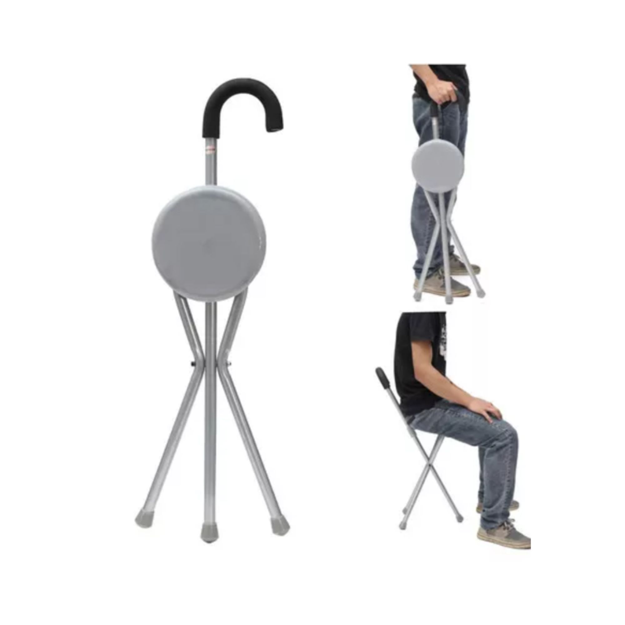 Baston con Asiento Plegable