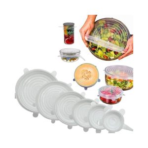 6 Tapas Elásticas Silicona Reutilizable
