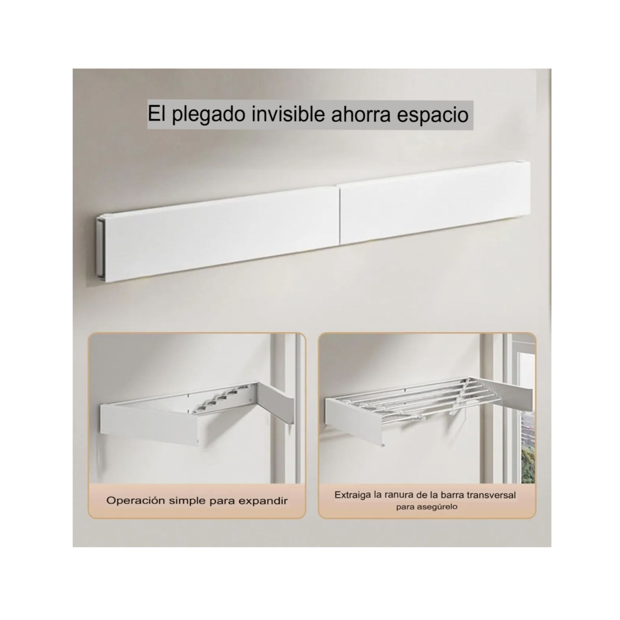 Tendedero Discreto Para Pared 80cm - Imagen 2